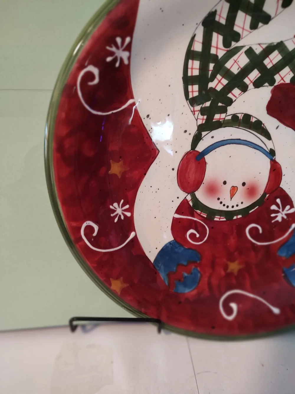 Certified International Red Snowman Holiday Serving Plate